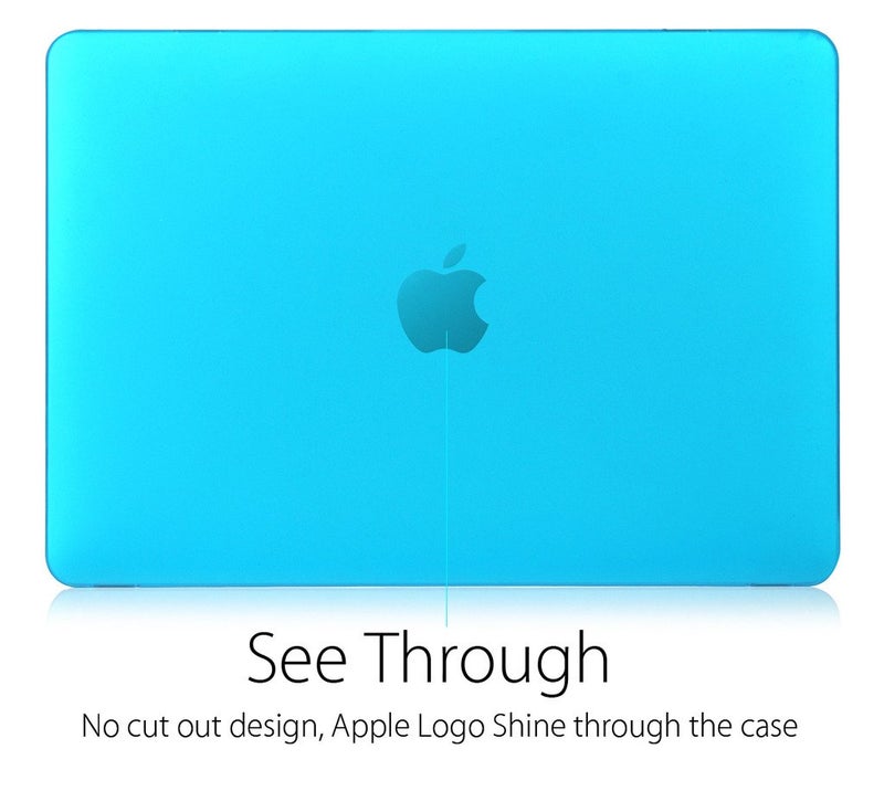 UESWILL Smooth Soft Touch Matte Hard Shell Case Cover Compatible with MacBook 12 inch with Retina Display (Model: A1534) + Microfibre Cleaning Cloth, Aqua Blue - Image 3